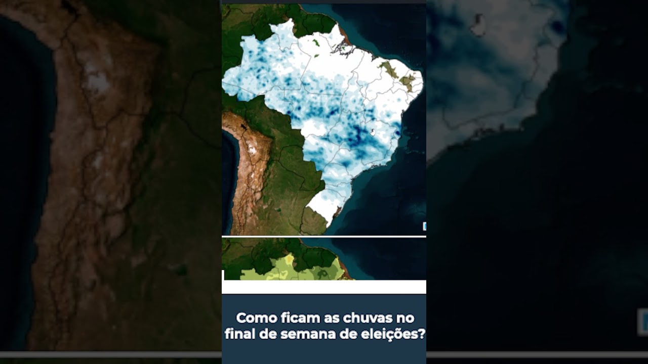 Como ficam as chuvas nofinal de semana de eleições? Acompanhe!