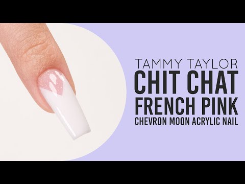 ❤ Tammy Taylor | French Pink Chevron Moon Acrylic Nail | Chit Chat