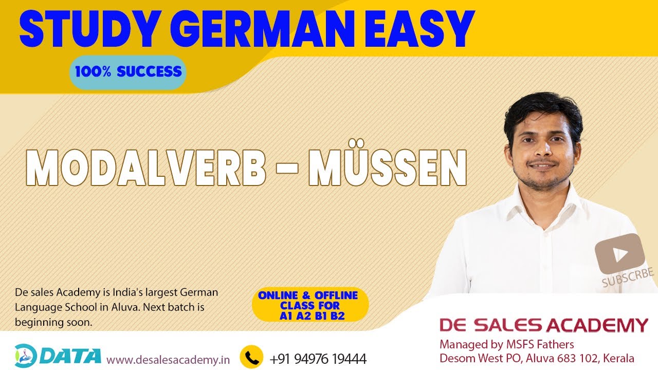 HOW TO USE MODALVERB-MÜSSEN: Usage of MÜSSEN: German Language Course A1 Level: De Sales Academy