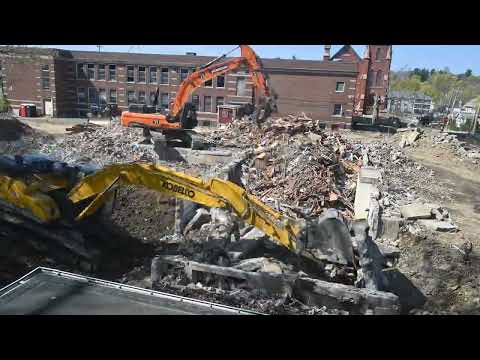 Full Timelapse - Demolition of Saint Patrick's Convent in Natick, Massachusetts