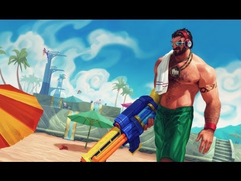 [PBE] Pool Party Graves Skin Spotlight Preview - League of Legends LOL Summer 2013