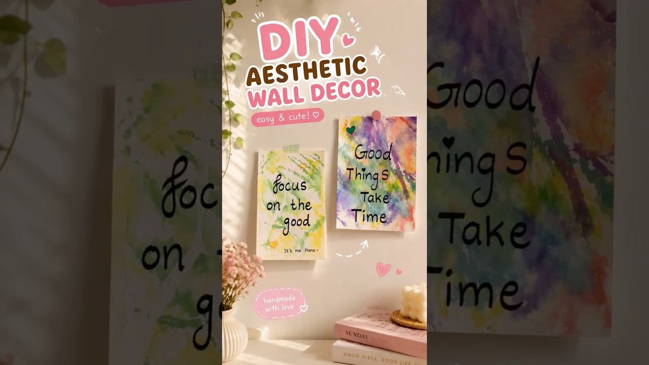 🎀✨DIY Aesthetic Wall Decor 🌸 | Easy Room decor✨| 5 Minutes Craft|It’s me Hana#shorts