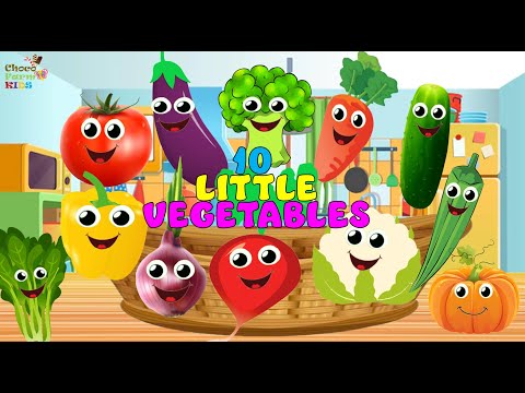 Ten Little Vegetables | Vegetables Song | Nursery Rhymes and Baby Song | Preschool Learning Videos