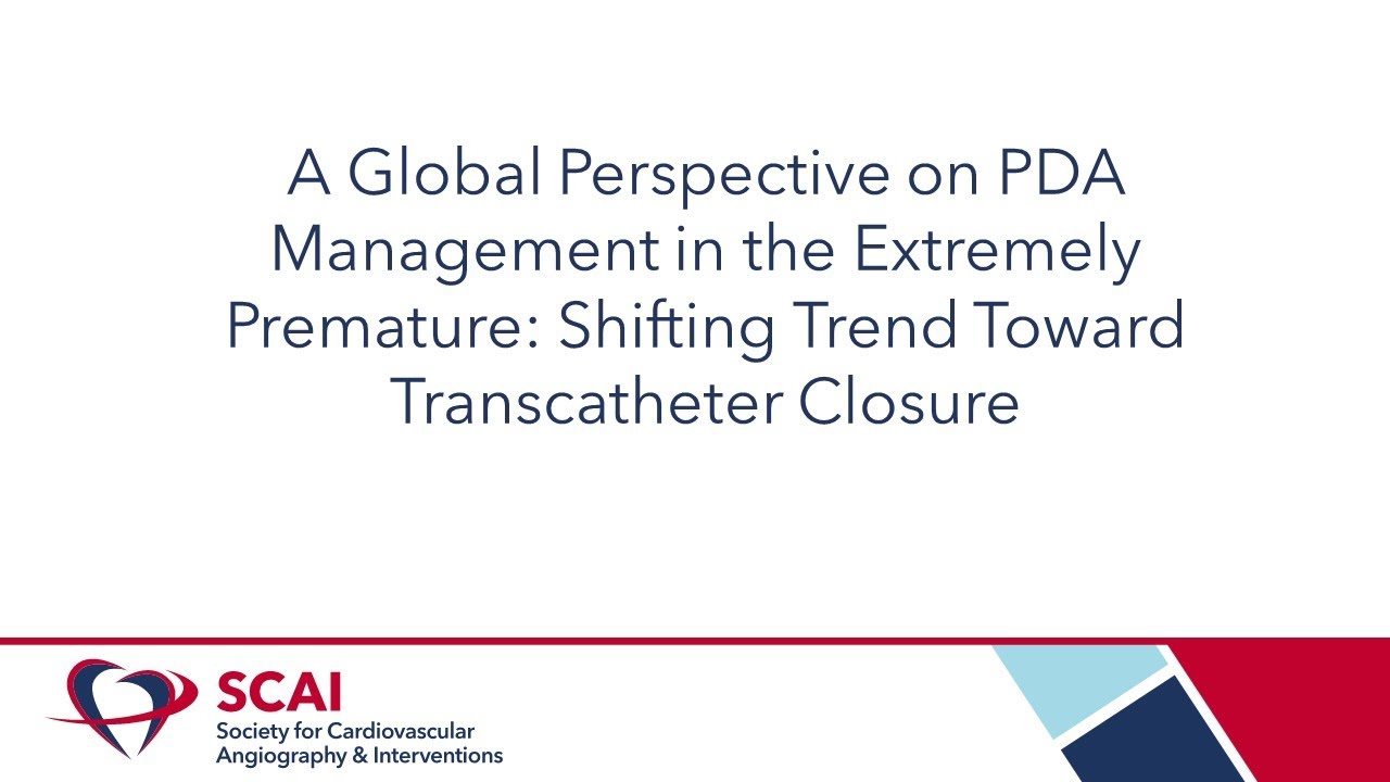 Dr. Shyam Sathanandam presents PDA Management in Premature  published in JSCAI at SCAI 2023