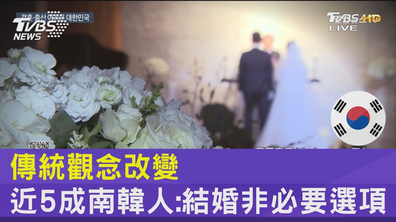 傳統觀念改變 近5成南韓人:結婚非必要選項