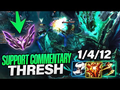 Thresh Support Guide: How to play difficult lanes vs Braum | High Elo Commentary