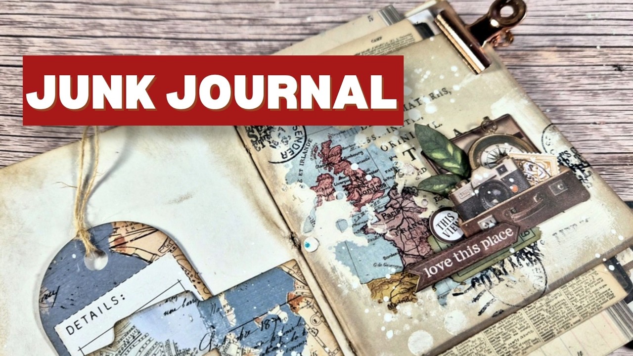 junk journal HOW-TO | decorating front cover and 2 pages