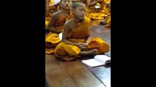monk kid falling asleep lol