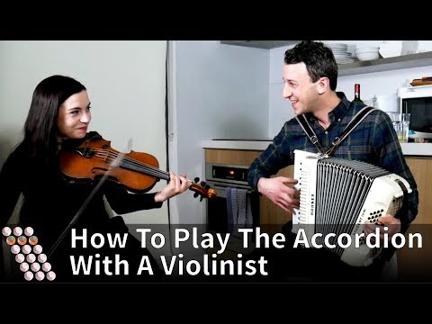 How to Play with a Violinist - You Are My Sunshine Accordion Lesson