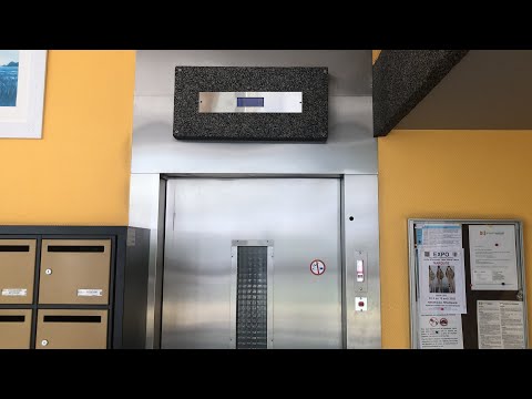 Old 1970's unknown traction elevators, destroyed w/Slap-on mods @ Boulogne-sur-Mer, France