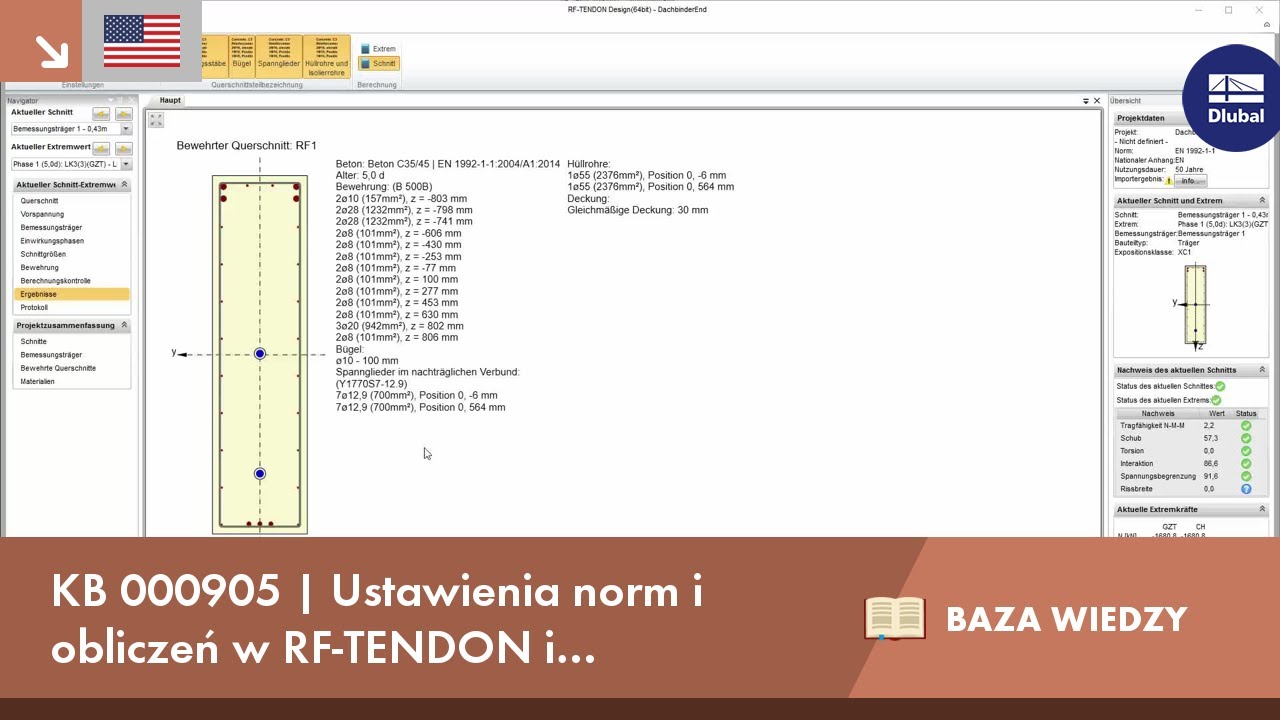 KB 000905 | Ustawienia norm i obliczeń w RF-TENDON i RF-TENDON Design