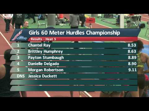 Girls 60m Hurdles Prelim Heat 5 - New Balance Nationals Indoor 2014