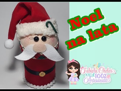 Papai Noel de feltro na lata