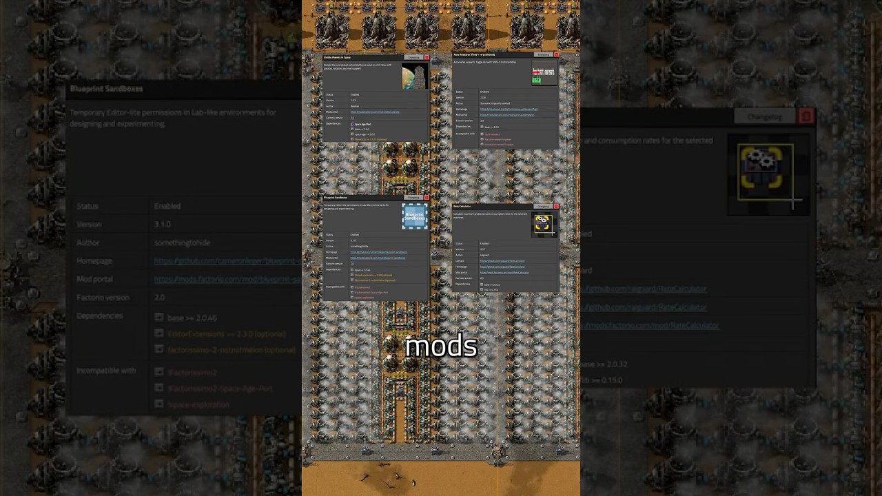 4 QoL Mods I can't play Factorio without - Factorio Space Age Guide #factorio