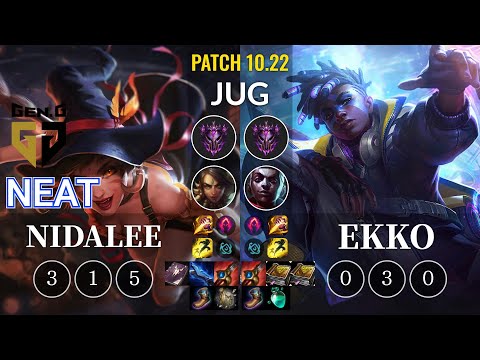 GEN Neat Nidalee vs Ekko Jungle - KR Patch 10.22