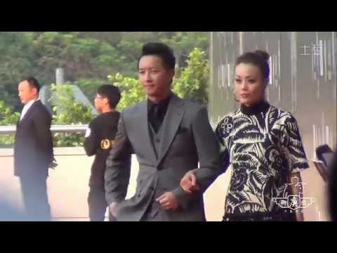 140327 HanGeng with Joey Yung on red carpet in Shenzhen QQ Music Awards.