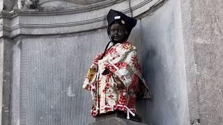小便小僧、和装で祝う 日ベルギー国交１６０周年