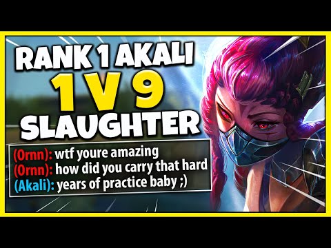 #1 AKALI WORLD CONQUERED EVERY LANE TO GET MY TEAM THE EASIEST WIN - League of Legends