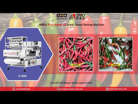 AMD® P-LGS4 AI Color Sorter Food Industry Sortex Machine Price for Fresh Red Chili Pepper Sorting