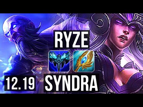RYZE vs SYNDRA (MID) | 12/0/3, Legendary | EUW Diamond | 12.19