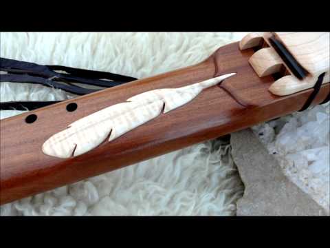 Key of Low D Drone of Sapele and Hard Maple accents with Curly Maple carved Feather