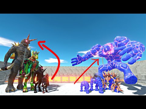 Mutant Kozarog Evolution vs Ice Lava Golem Evolution Lava StadiumArena-Animal Revolt BattleSimulator
