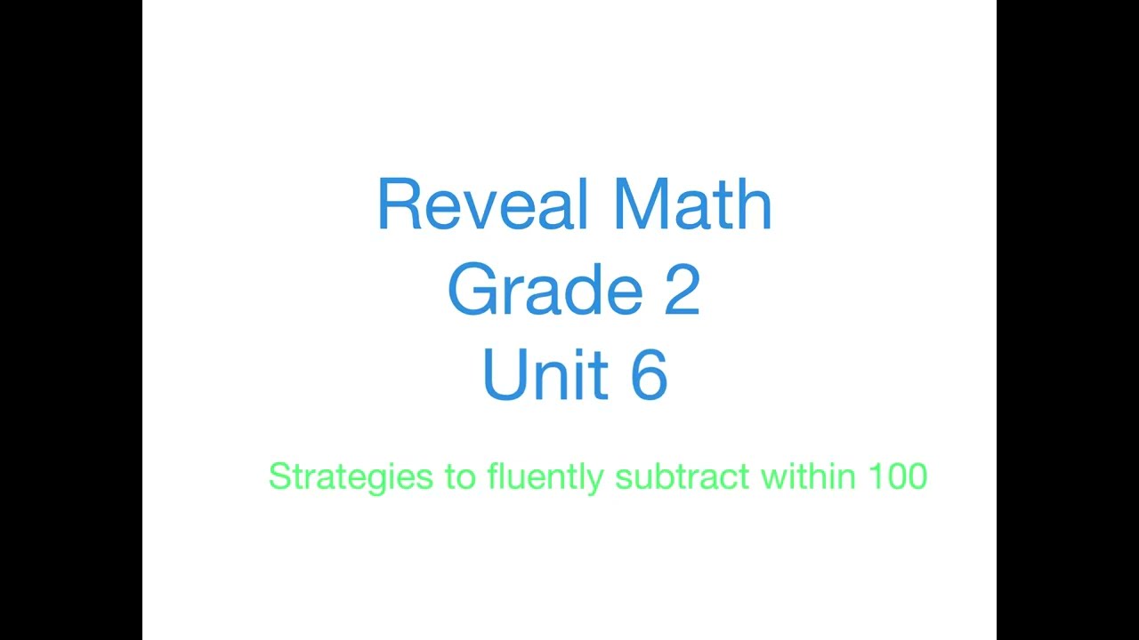 Reveal Math Grade 2 Unit 6