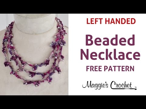 City Life Beaded Tiered Necklace Free Crochet Pattern -  Left Handed