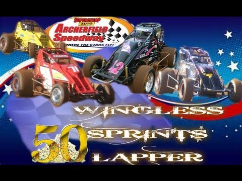 Wingless Sprints 50 lapper Archerfield Speedway 1/6/13