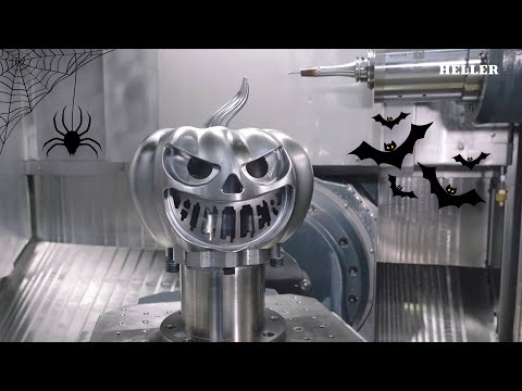 🎃 CNC Halloween Pumpkin Machining | HELLER HF 3500 | Kürbis | Pumpkin | Happy HELLERween! 🎃👻😱