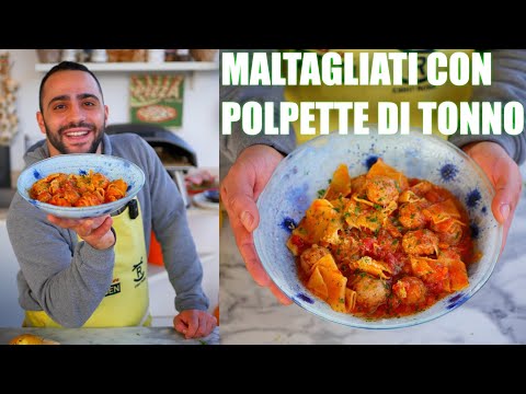 Squisiti MALTAGLIATI con POLPETTE DI TONNO FRESCO 🐟