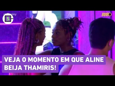 Kiss on BBB 25: Watch the video in which Aline kisses Thamiris during the Big Brother party