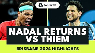 Rafael Nadal Singles Comeback vs Dominic Thiem!  B
