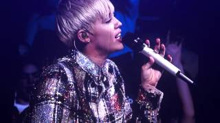 Miley Cyrus crying singing Summer Time Sadness by Lana Del Rey Boston BANGERZ 2014
