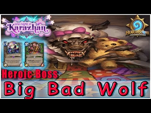 How to beat Heroic boss Big Bad Wolf with Bug| Hearthstone One Night in Karazhan Solo Adventure Boss