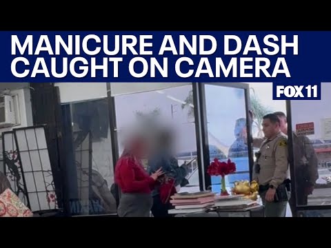 2 women try to run off after getting nails done at LA County salon