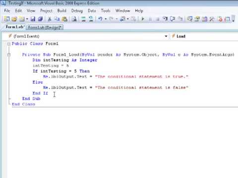 Learning VB.NET (Visual Basics) tutorial 9 - Conditional Statements