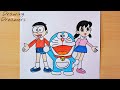 How To Draw Nobita Doraemon Shizuka Drawing Step By Step || Colour Drawing
