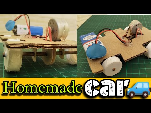 How to make a homemade car - cardboard car in telugu