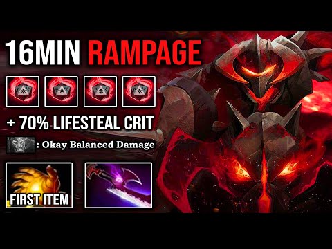 WTF 16MIN RAMPAGE Brutal Chaos Knight Crit Like a Hacker with Raid Boss illusion 70% Lifesteal DotA