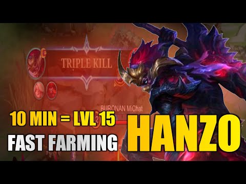 Hanzo Fast Farming 10 Mins Max Level 2023 - MLBB ~ NinjaX