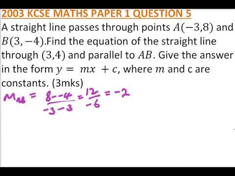 2003 KCSE MATHEMATICS PAPER 1 NO 5
