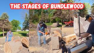 How to go from HUGE logs to premium BUNDLE GRADE firewood, a step by step guide.