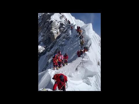 Traffic jam on Mt. Everest