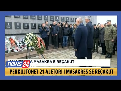 Kujtohet Masakra e Reçakut/ Thaçi e Meta përkulen para memoralit...