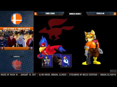 House of Paign 16 - Zamu & Squid vs. Poskii & oh - SSBM - Winners Round 2