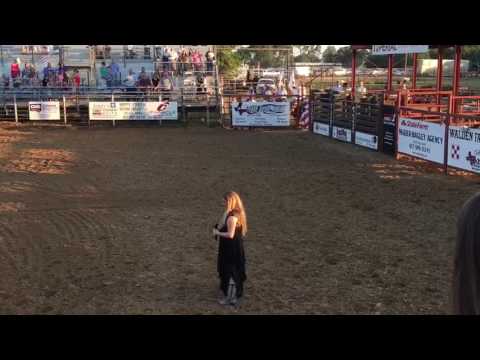 Carrie Denniston Sings the National Anthem at Rodeo
