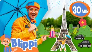 Blippi says Bonjour at the Eiffel Tower! Educational Travel Videos for Kids