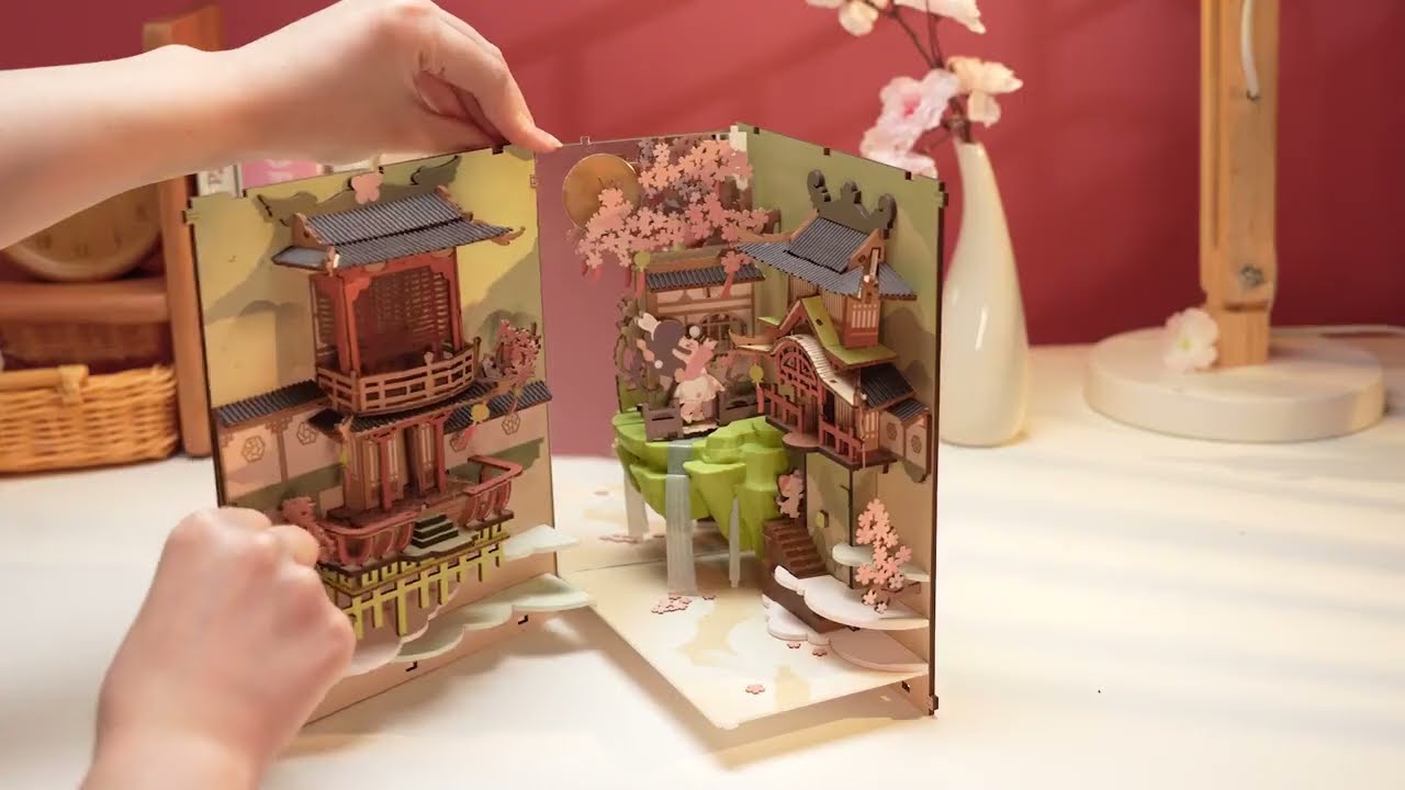 RoboTime 3D puzzle záložka "Padajúca sakura" (drevená)