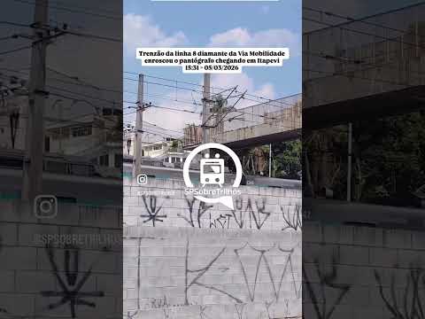 05/03/2026 - Trenzão da linha 8 diamante enroscou o pantógrafo chegando em Itapevi